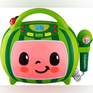 CoComelon Green and Pink Karaoke Machine with Microphone